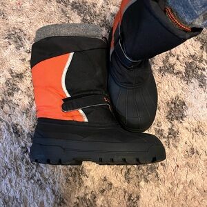 L.L bean Kids' Black and Orange Winter Boots